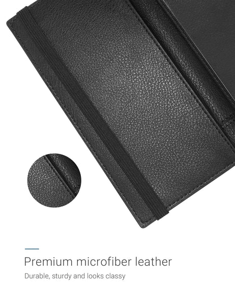 7"x3.5" Black Vegan Leather Checkbook Cover