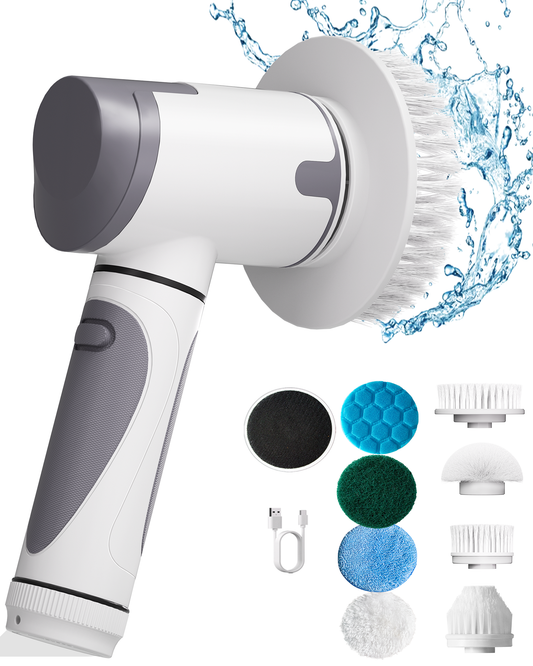 Cordless Electric Spin Scrubber – Short Handle（purple）