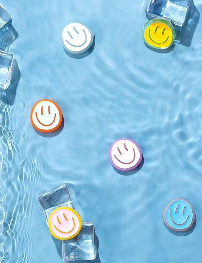 Mymazn 12Pcs Fridge Magnets ,Resin Smile Face Decorative Magnets (Neon)