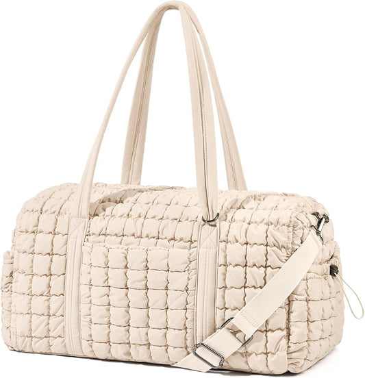 Quilted Travel Duffle Bag   (beige)