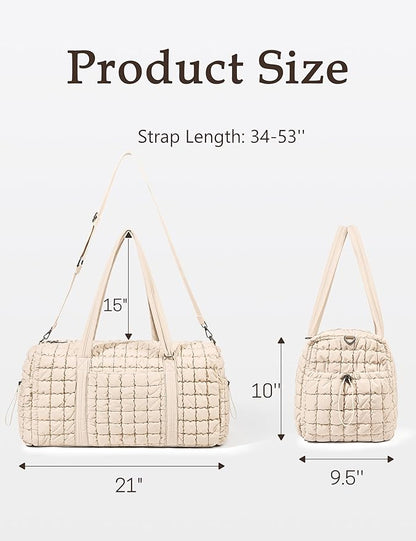 Quilted Travel Duffle Bag   (beige)