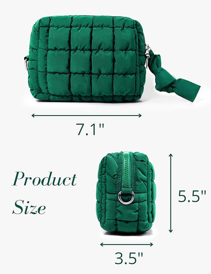 Deepgreen Quilted Makeup Bag