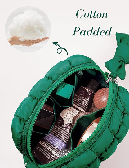 Deepgreen Quilted Makeup Bag