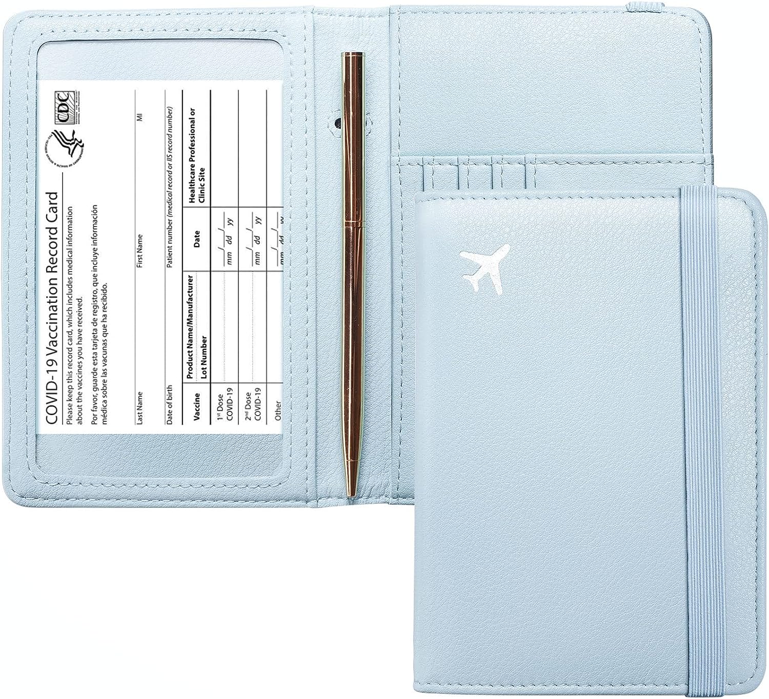 Blue Passport Case Holder Wallet