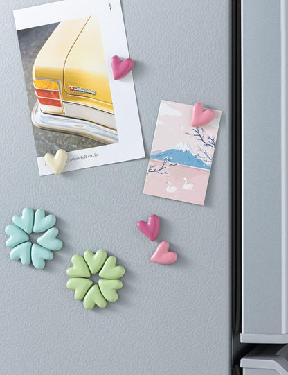 20pcs Heart Fridge Magnets – Cute Colorful Magnets for Kitchen & Whiteboard
