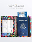 Black Flower Passport Case Holder Wallet