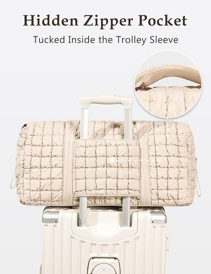 Quilted Travel Duffle Bag   (beige)