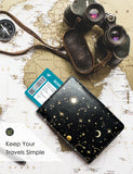 Black/Gold Minimalist Passport Case Holder Wallet