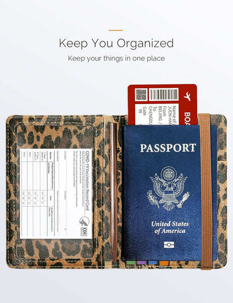 Leopard Passport Case Holder Wallet