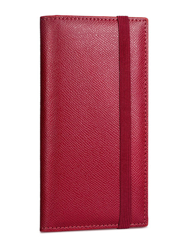 7"x3.7" Dark Red Vegan Leather Checkbook Cover