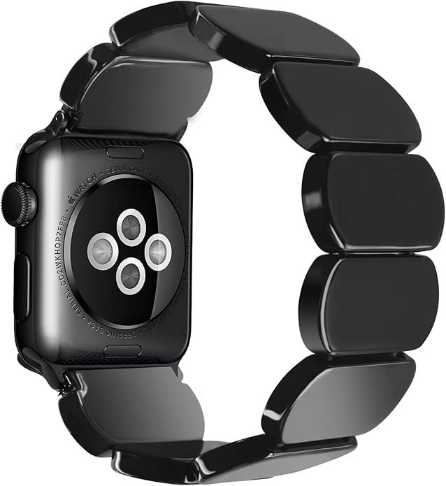Black Tortoise Resin Cute Apple Watch Band (Elastic)