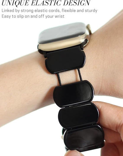 Black Tortoise Resin Cute Apple Watch Band (Elastic)
