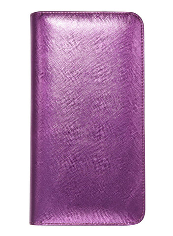 4.7x9" Metallic Purple Server Book Zip&Magnetic
