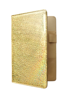 4.7x7.5" Holographic Glitter Gold Server Book Wallet