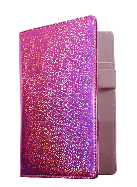 4.7x7.5" Holographic Glitter Purple Server Book Wallet