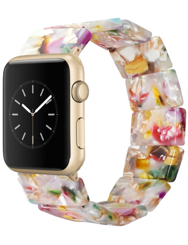 Floral Resin Apple Watch Band (Elastic)