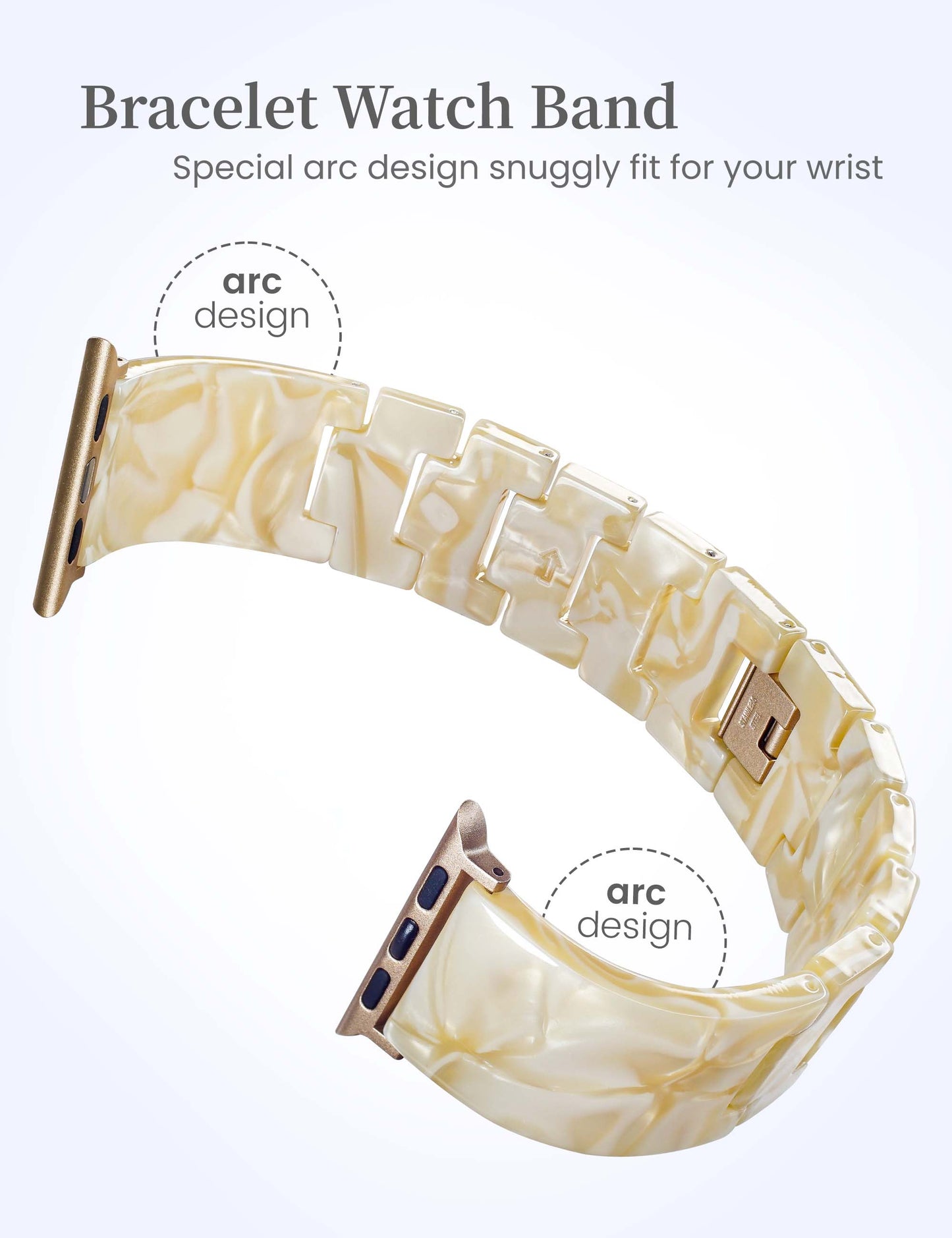 Mable Ivory Resin Apple Watch Band (Buckle)