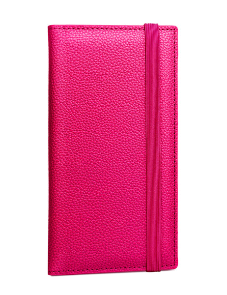 7"x3.7" Hot Pink Vegan Leather Checkbook Cover