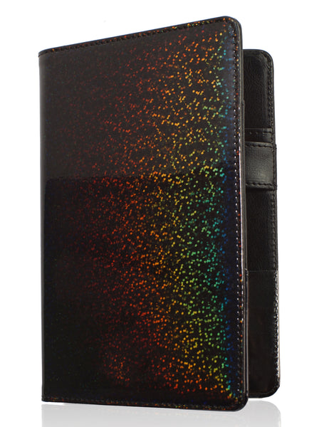 4.7x7.5" Holographic Glitter Black Server Book Wallet