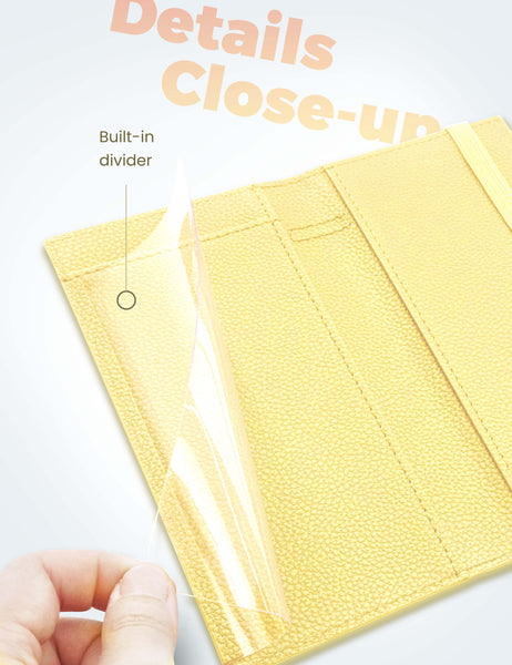 7"x3.7" Yellow Vegan Leather Checkbook Cover