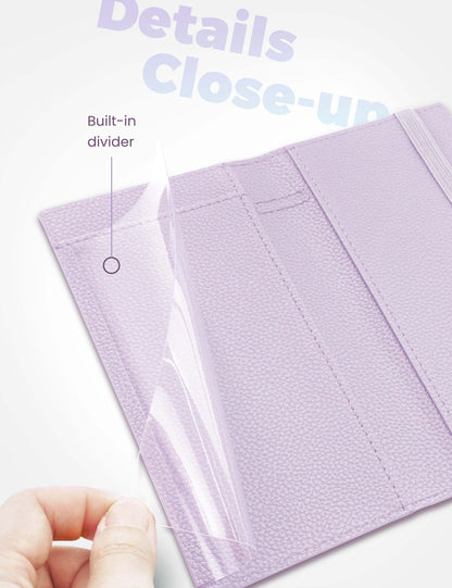7"x3.7" Lavender Vegan Leather Checkbook Cover