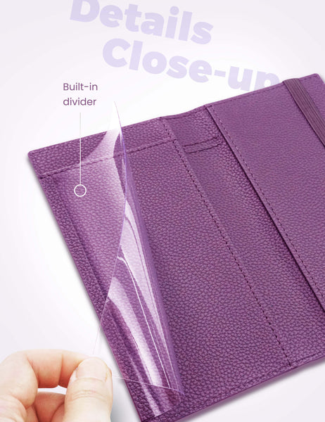 7"x3.7" Grape Vegan Leather Checkbook Cover