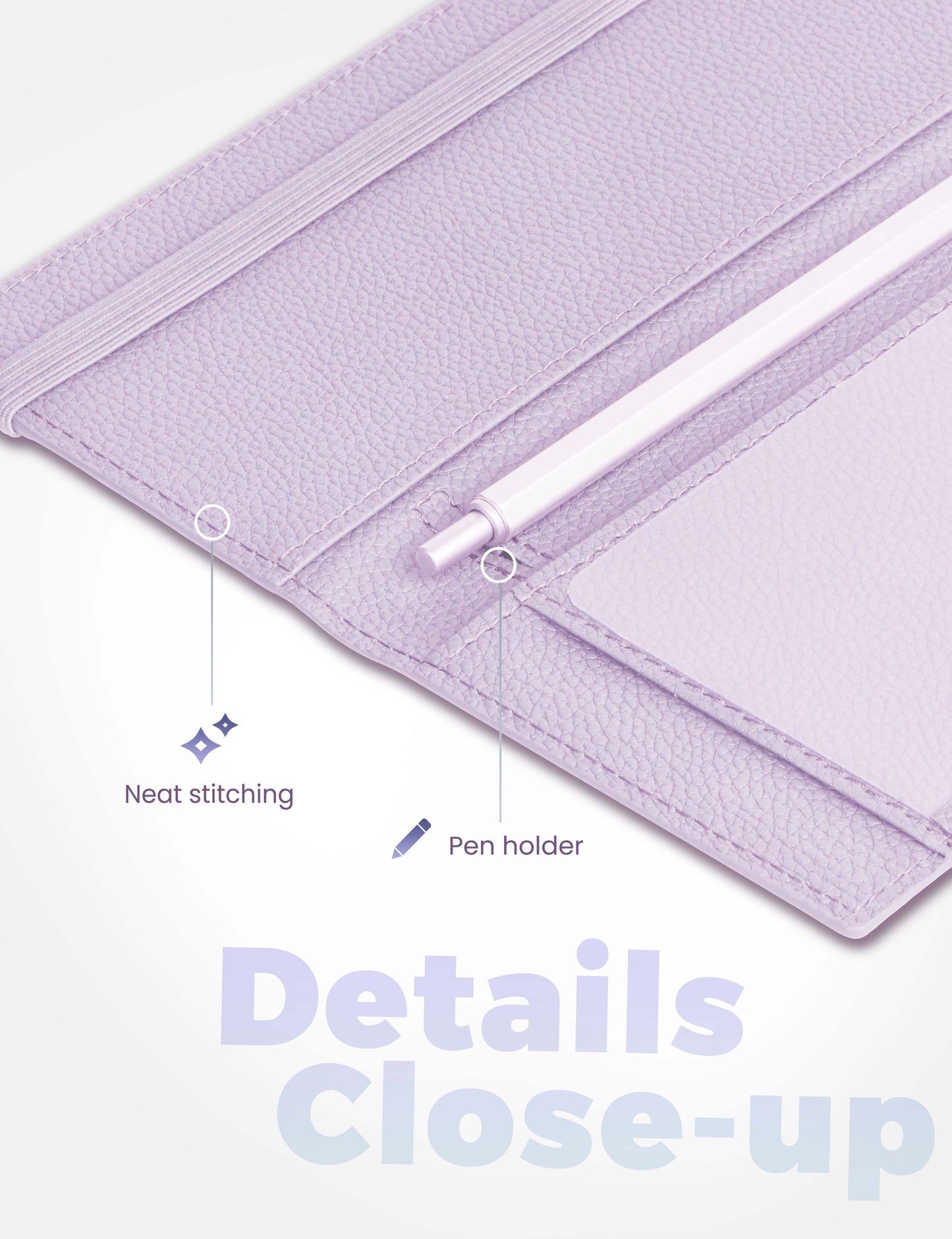 7"x3.7" Lavender Vegan Leather Checkbook Cover