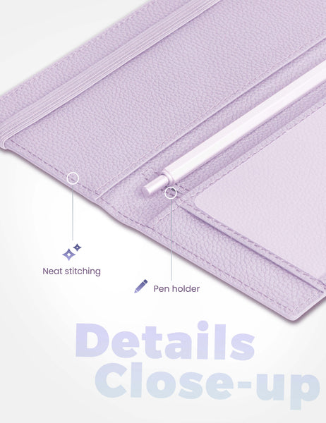 7"x3.7" Lavender Vegan Leather Checkbook Cover