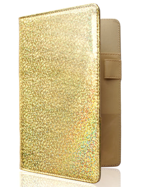 4.7x7.5" Holographic Glitter Gold Server Book Wallet