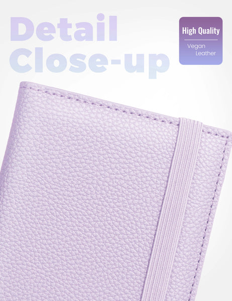 7"x3.7" Lavender Vegan Leather Checkbook Cover