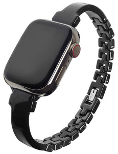 Slim Classic Black Resin Apple Watch Band (Buckle)