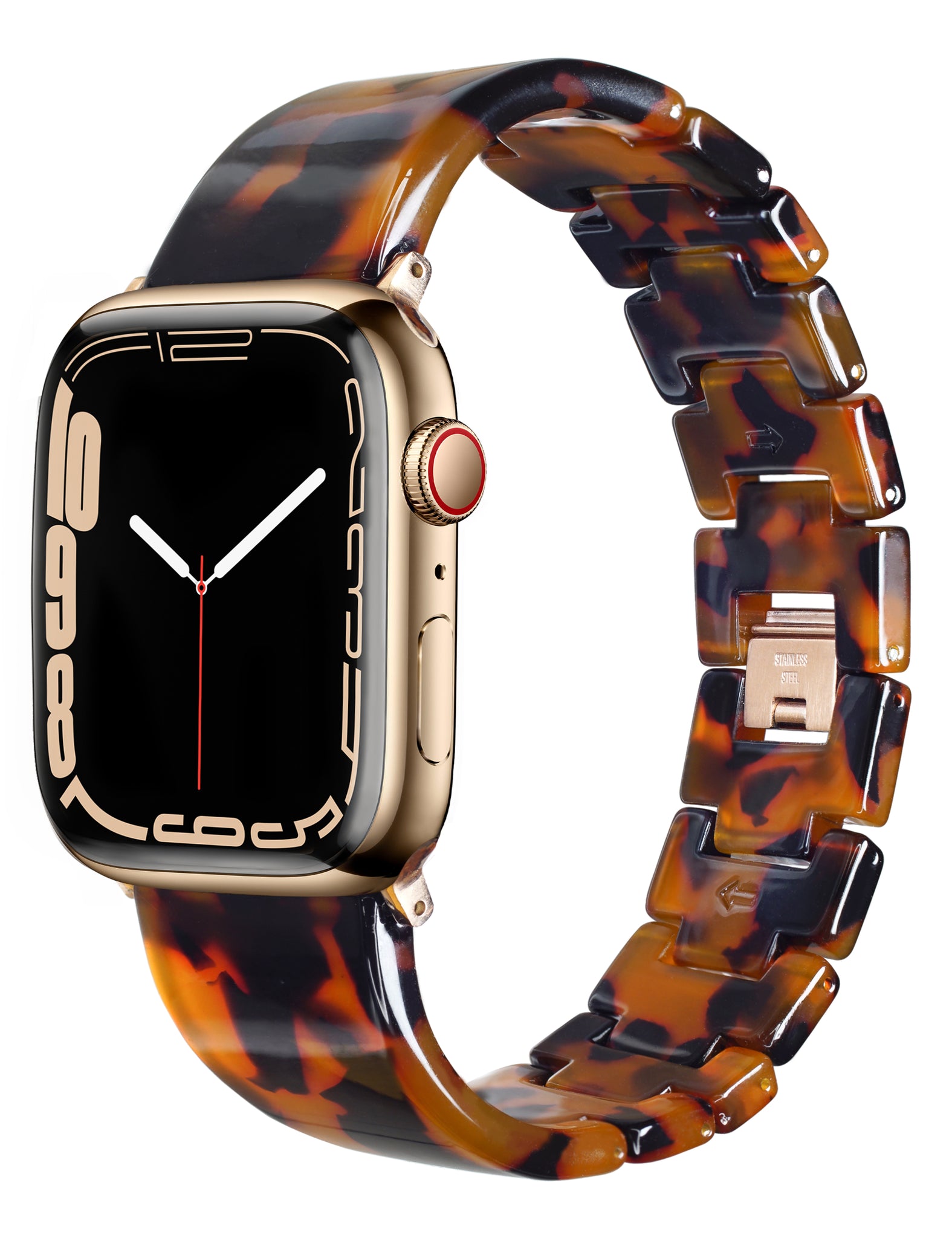 Brown Tortoise Resin Apple Watch Band (Buckle)