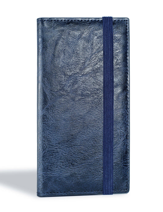 7"x3.7" Blue Vegan Leather Checkbook Cover