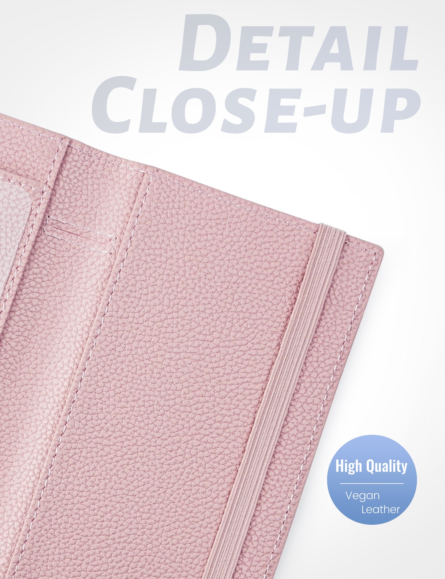 7"x3.7" Baby Pink Vegan Leather Checkbook Cover