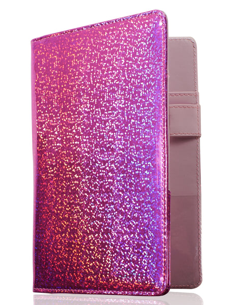4.7x7.5" Holographic Glitter Purple Server Book Wallet