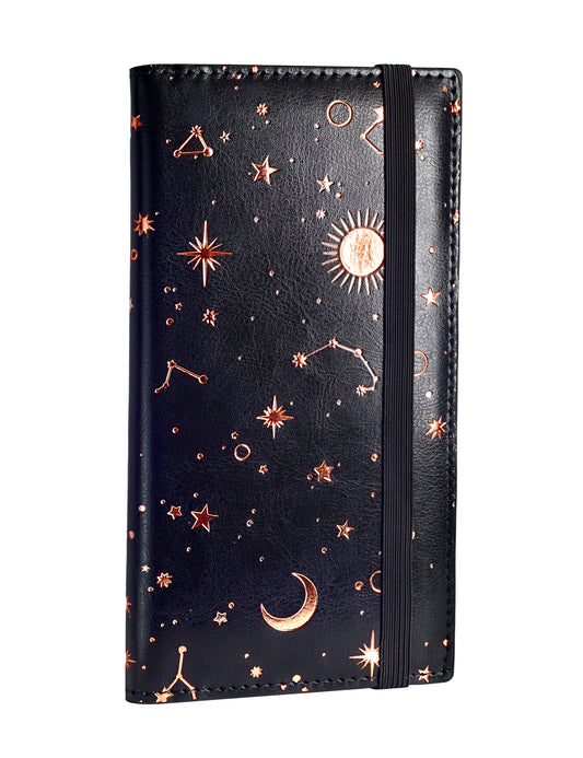 7"x3.7" Black & Rose Gold Vegan Leather Checkbook Cover