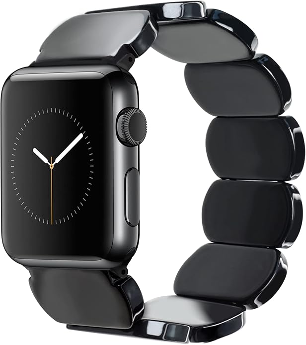 Black Tortoise Resin Cute Apple Watch Band (Elastic)