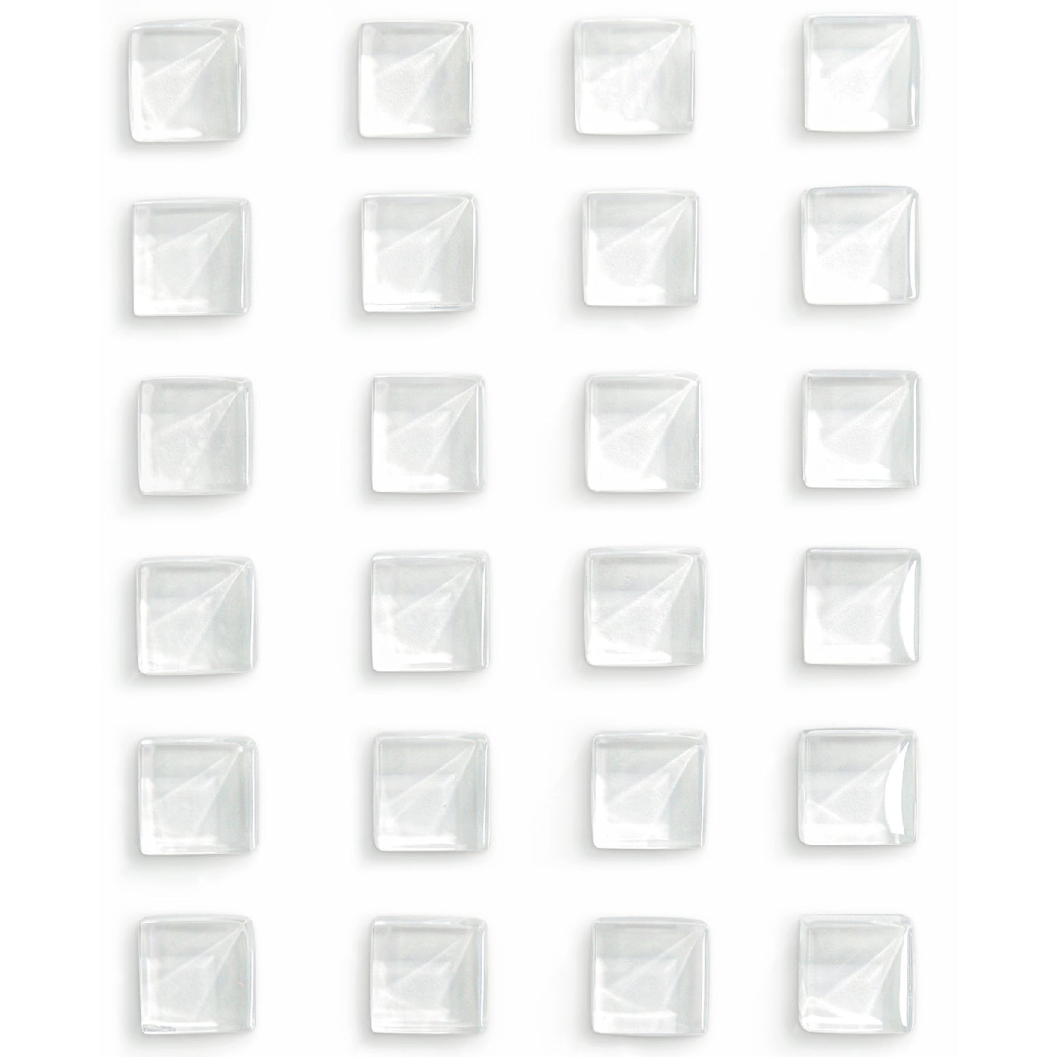 24-Pack Clear & White Glass Refrigerator Magnets