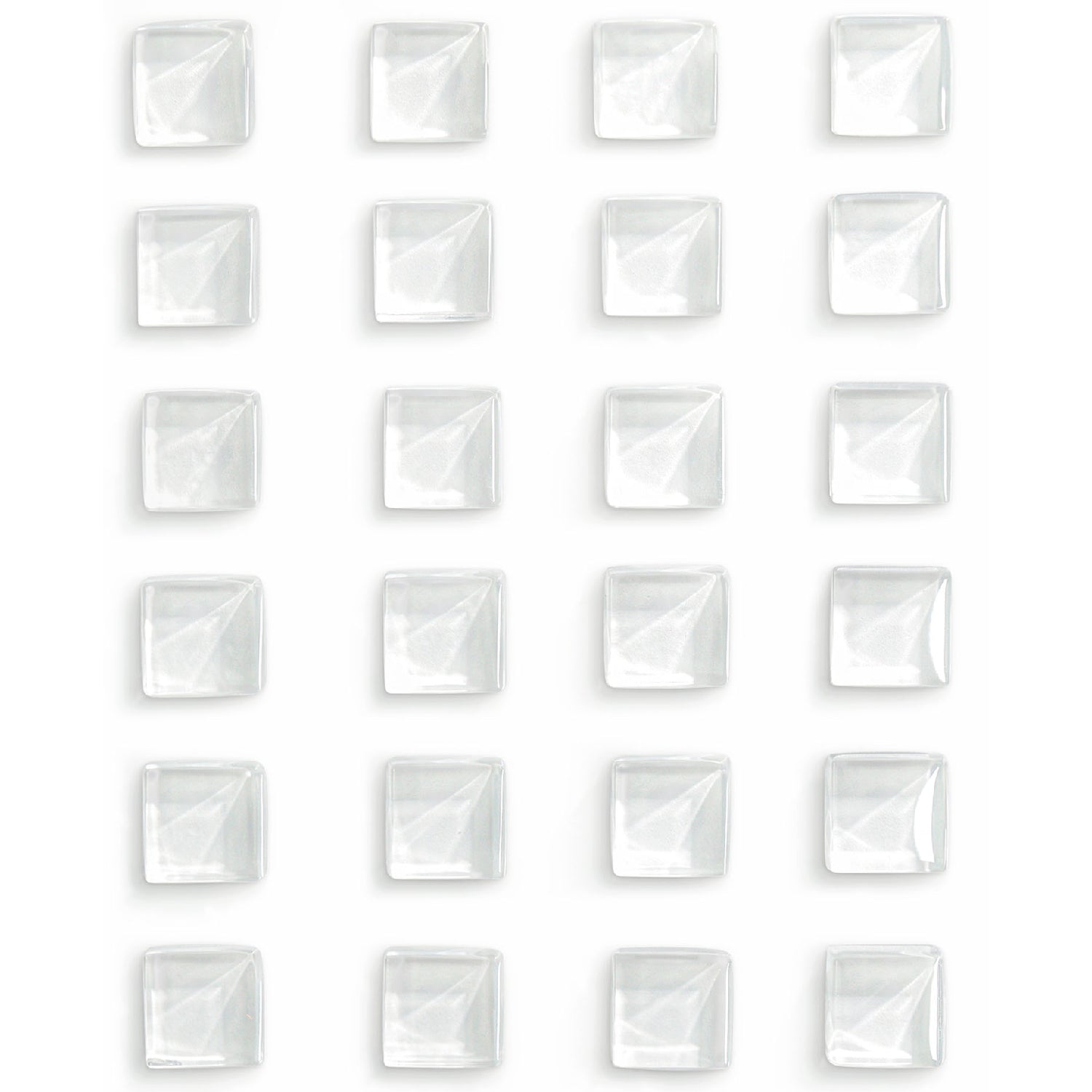 24-Pack Clear & White Glass Refrigerator Magnets