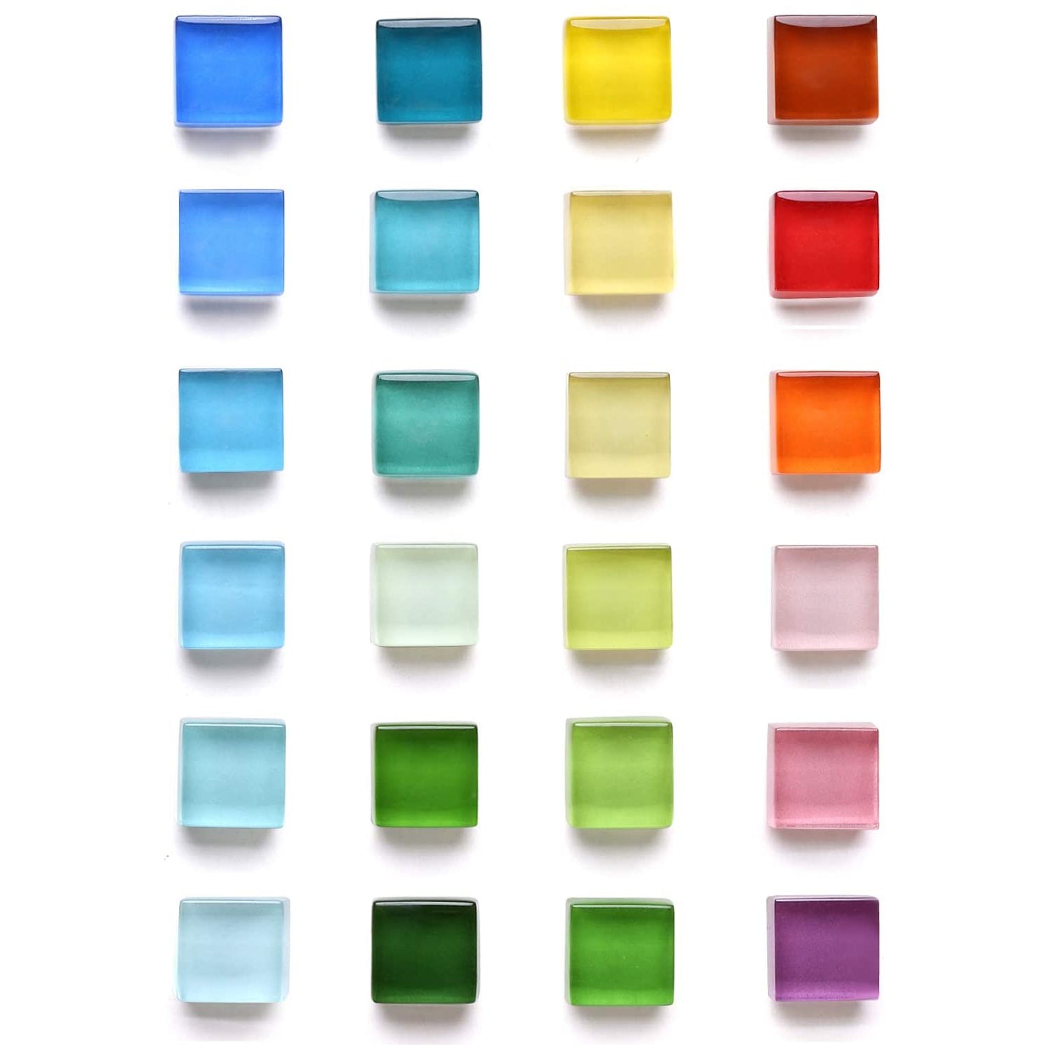 24-Pack Colorful Glass Fridge Magnets (24 Colors)