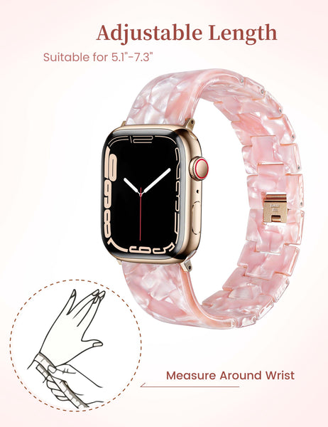 Mable Pink Resin Apple Watch Band (Buckle)