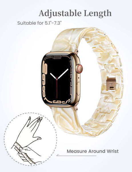Mable Ivory Resin Apple Watch Band (Buckle)