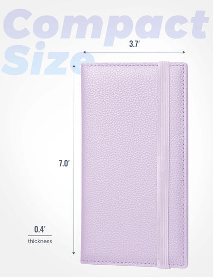 7"x3.7" Lavender Vegan Leather Checkbook Cover