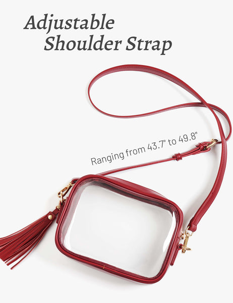 Crossbody Bag with Adjustable Shoulder Strap (Dark Red)