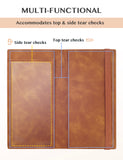 7"x3.5" Brown Vegan Leather Checkbook Cover