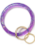 2.9'' Circle Key Ring Bracelet Holographic Purple