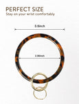 2.95" Acetate Round Key Ring Bracelet(Red Tortoise)