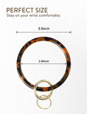 2.95" Acetate Round Key Ring Bracelet(Red Tortoise)