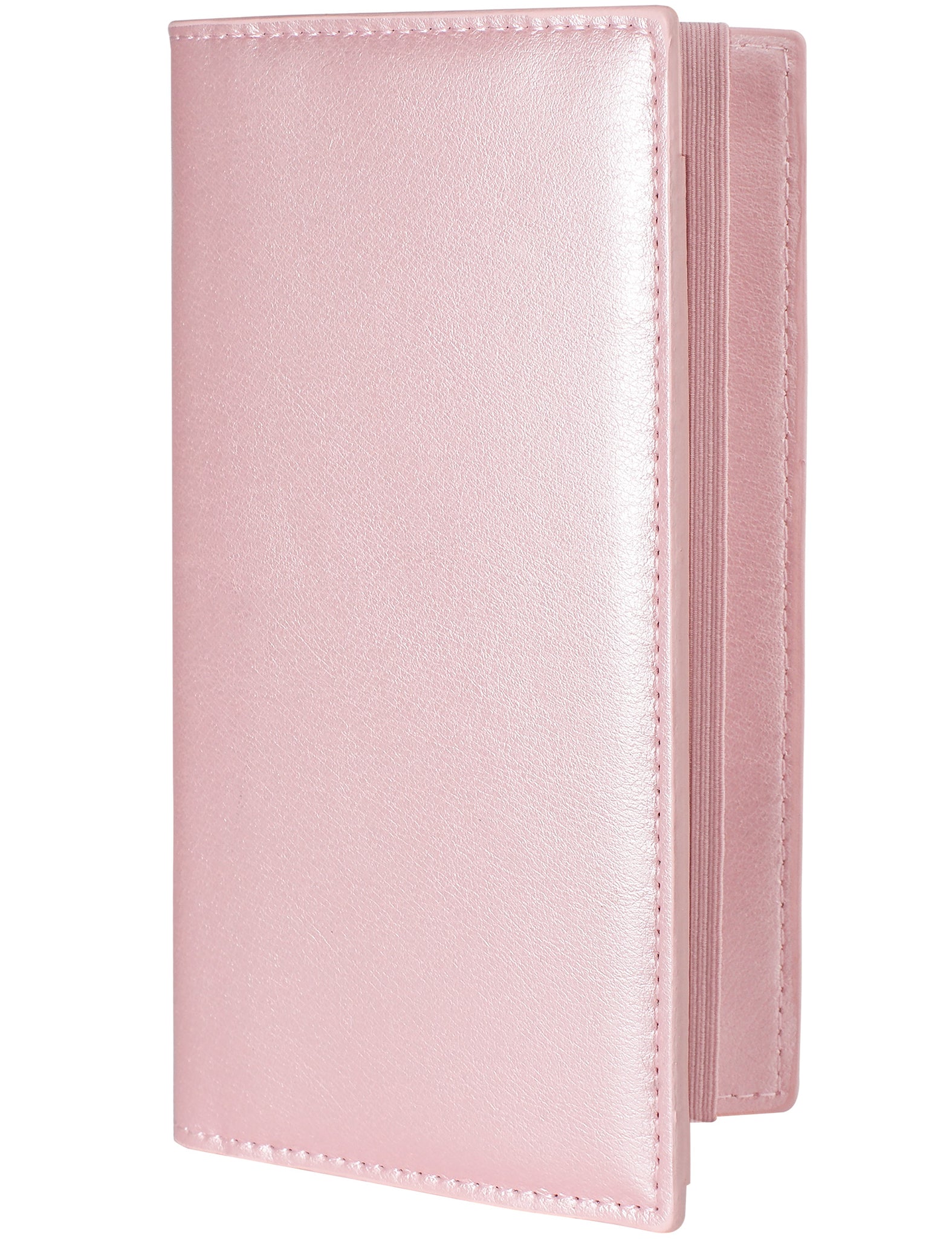 7"x3.5" Pink Vegan Leather Checkbook Cover