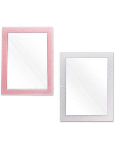 2 Pack Magnetic Mirror 6.3''x 4.8''(Pink and White)